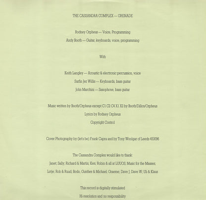 The Cassandra Complex : Grenade (LP, Album)