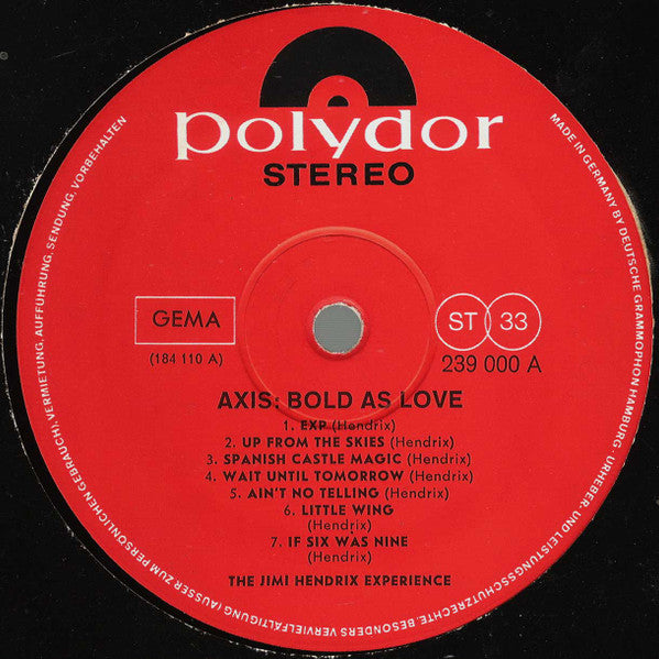 The Jimi Hendrix Experience : Axis: Bold As Love (LP, Album, Gat)