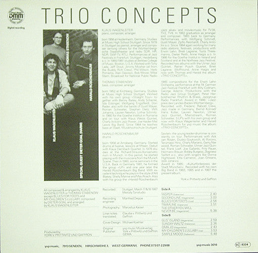 Klaus Wagenleiter, Thomas Stabenow, Harald Rüschenbaum : Trio Concepts (LP)