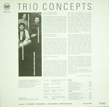 Klaus Wagenleiter, Thomas Stabenow, Harald Rüschenbaum : Trio Concepts (LP)