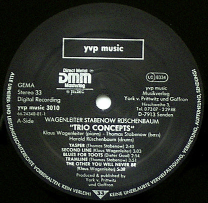 Klaus Wagenleiter, Thomas Stabenow, Harald Rüschenbaum : Trio Concepts (LP)