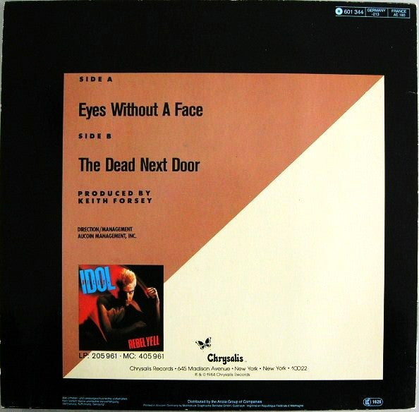 Billy Idol : Eyes Without A Face (12", Maxi)