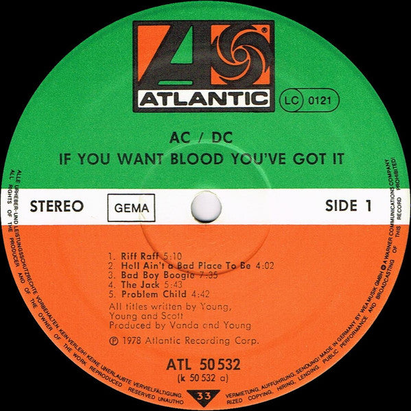 AC/DC : If You Want Blood You've Got It (LP, Album, RP)