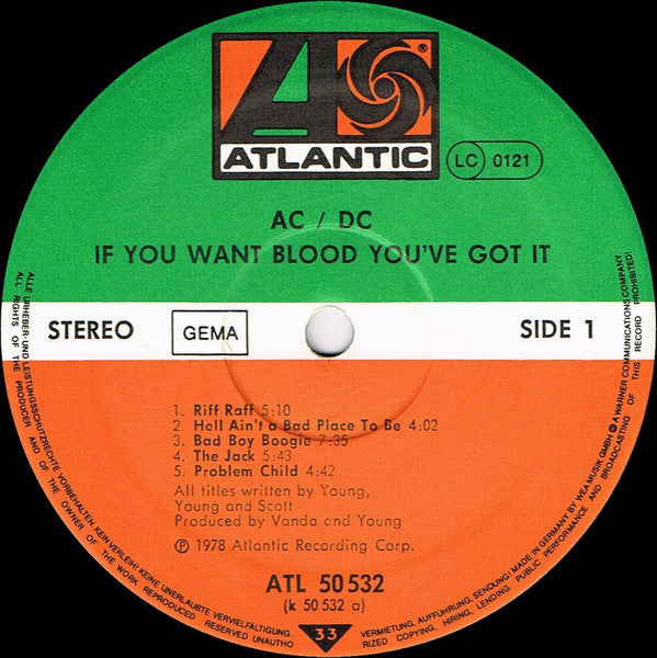 AC/DC : If You Want Blood You've Got It (LP, Album)
