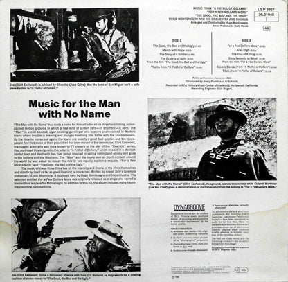 Hugo Montenegro And His Orchestra : Music From 'A Fistful Of Dollars', 'For A Few Dollars More' & 'The Good, The Bad And The Ugly' (LP, Album, RE)