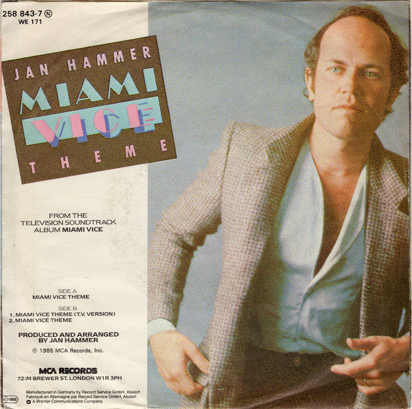 Jan Hammer : Miami Vice Theme (7", Single)