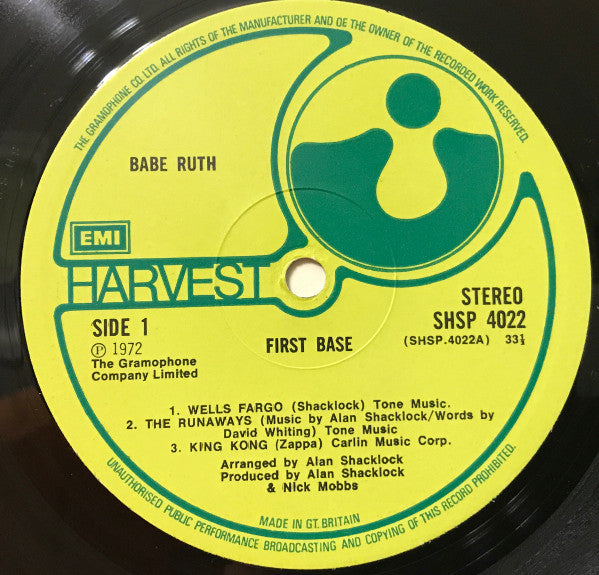 Babe Ruth : First Base (LP, Album, RP)