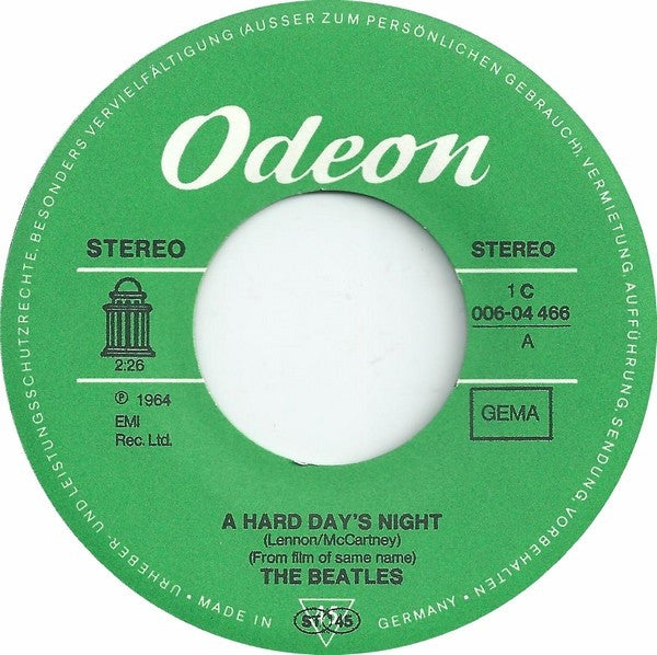 The Beatles : A Hard Day's Night / Things We Said Today (7", Single, RE)