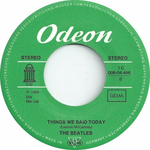 The Beatles : A Hard Day's Night / Things We Said Today (7", Single, RE)