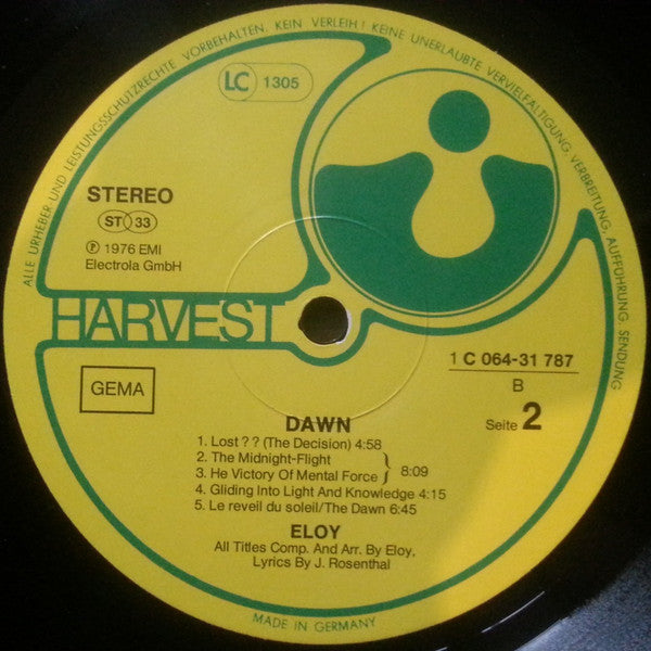Eloy : Dawn (LP, Album, RP)