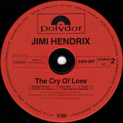 Jimi Hendrix : The Cry Of Love (LP, Album, RE)