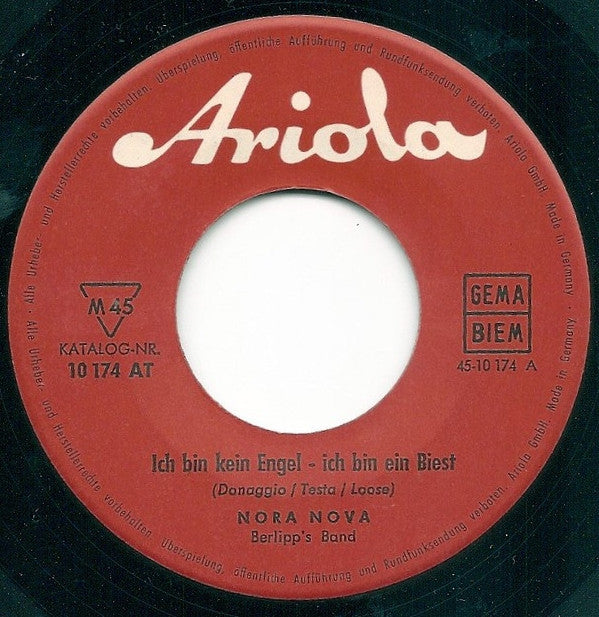 Nora Nova : Ich Bin Kein Engel - Ich Bin Ein Biest (7", Mono)