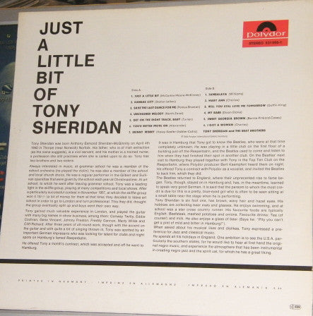 Tony Sheridan : Just A Little Bit Of Tony Sheridan (LP, Album, RE)
