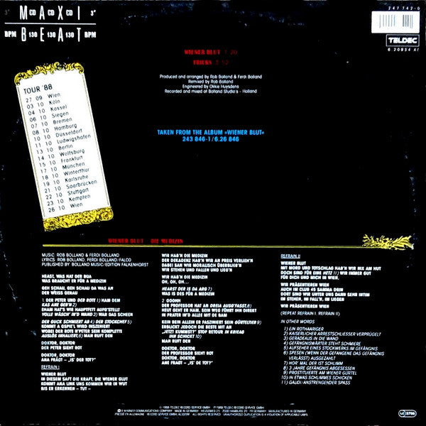 Falco : Wiener Blut (12", Maxi)