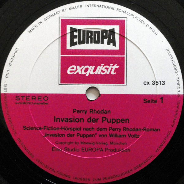 William Voltz : Perry Rhodan - Invasion Der Puppen (LP)