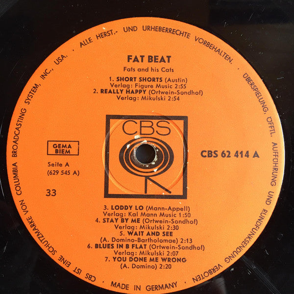 Fats And His Cats : Fat Beat (LP, Album)