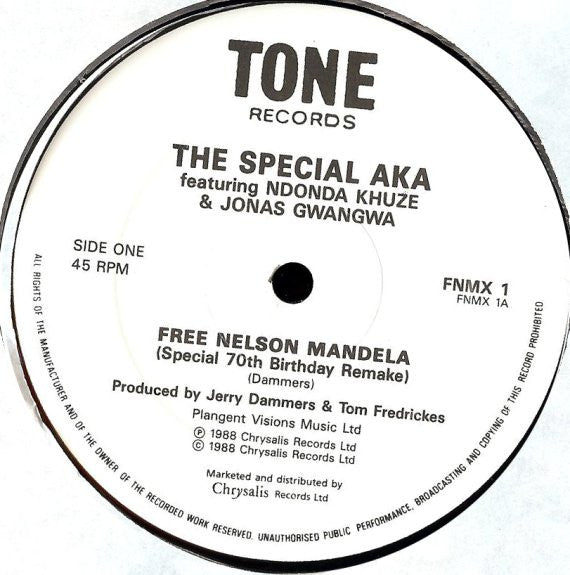 The Special AKA Featuring Ndonda Khuze, Jonas Gwangwa : Free Nelson Mandela (The Whole World Is Watching Dance Mix) (12", Single)