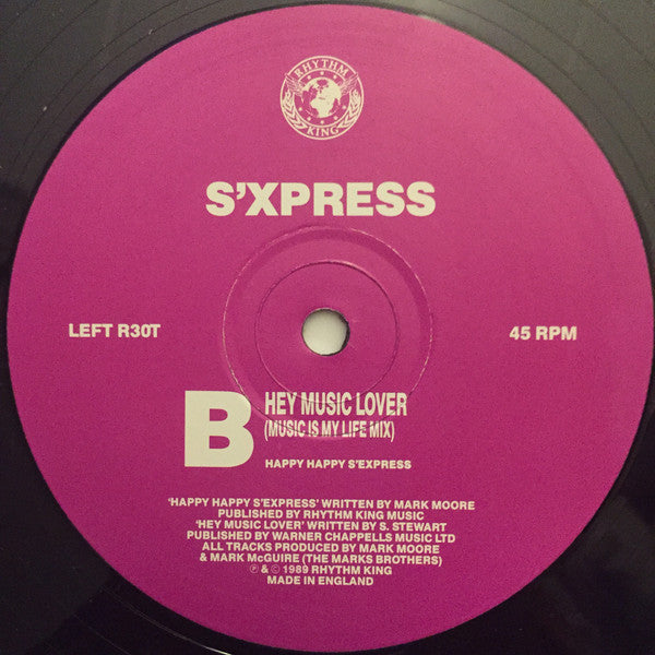 S'Express : Hey Music Lover (Spatial Expansion Mix) (12", Ltd, 2/3)