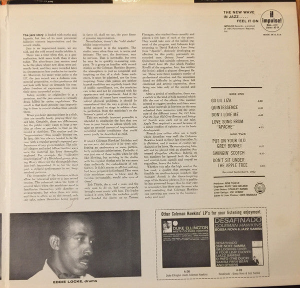 Coleman Hawkins Quartet : Today And Now (LP, Album, RE, Gat)