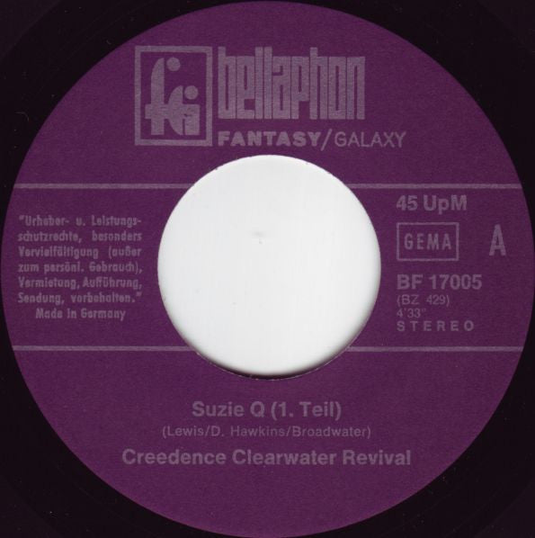 Creedence Clearwater Revival : Suzie Q (7", Single, RE)