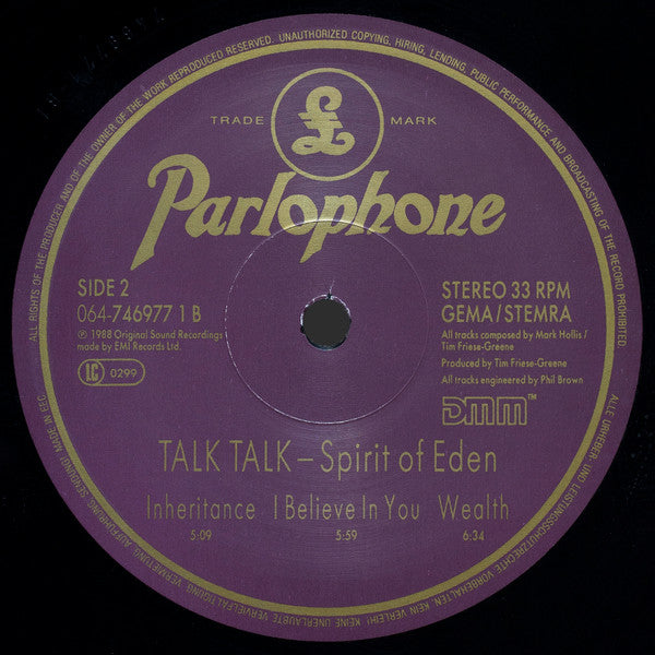 Talk Talk : Spirit Of Eden (LP, Album, DMM)