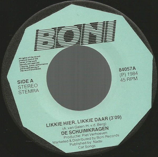 De Schuimkragen : Likkie Hier, Likkie Daar (7", Single)