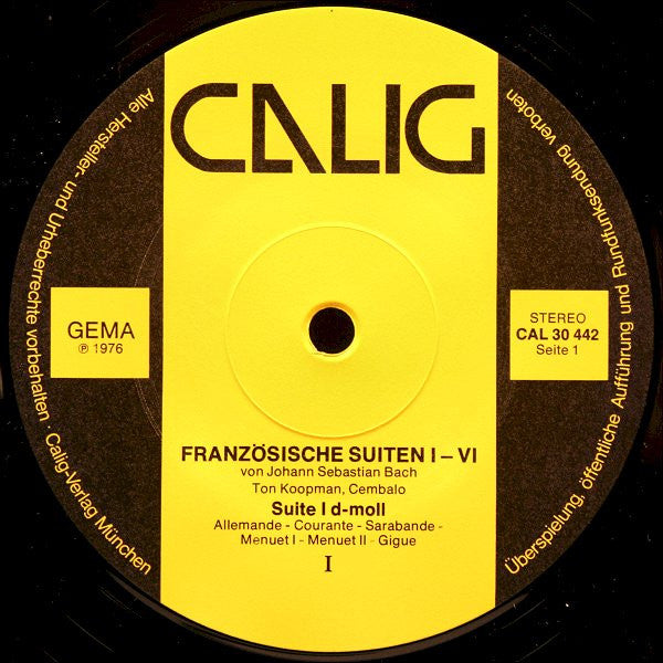 Johann Sebastian Bach - Ton Koopman : Französische Suiten (2xLP, Album)
