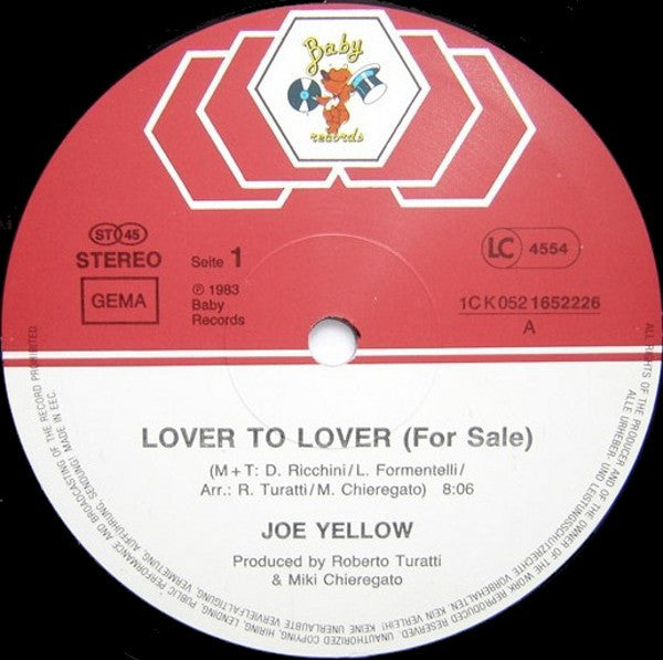 Joe Yellow : Lover To Lover (12", Maxi)