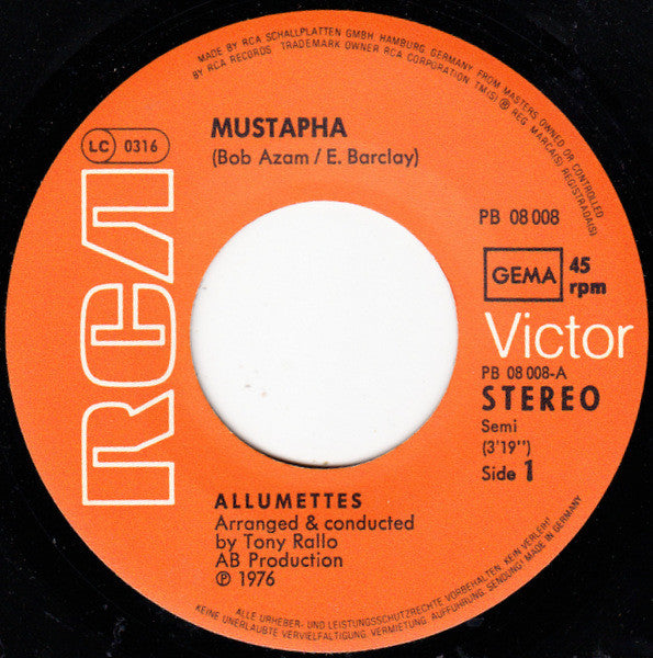 Allumettes* : Mustapha / Le Harem (7", Single)