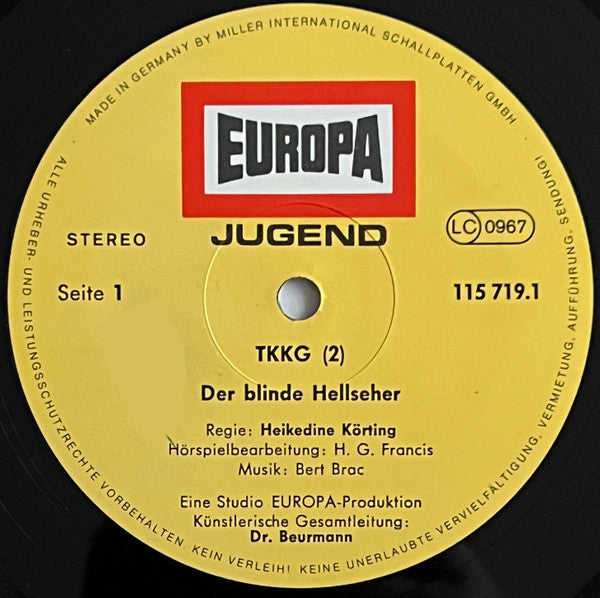 Stefan Wolf : TKKG   2 - Der Blinde Hellseher (LP)