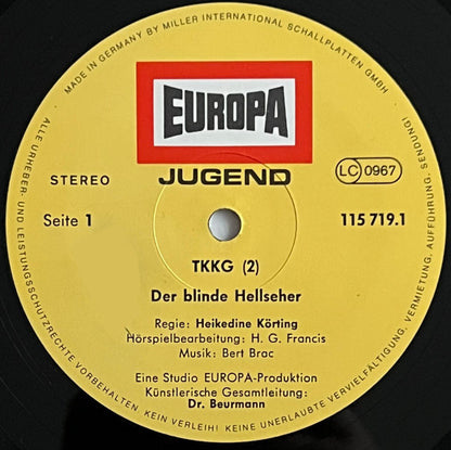 Stefan Wolf : TKKG   2 - Der Blinde Hellseher (LP)
