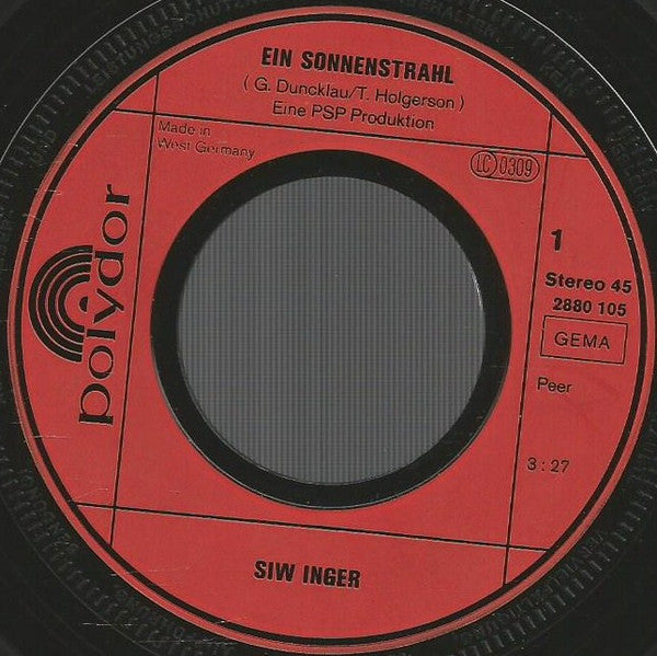 Siw Inger : Ein Sonnenstrahl (7", Single, Promo)