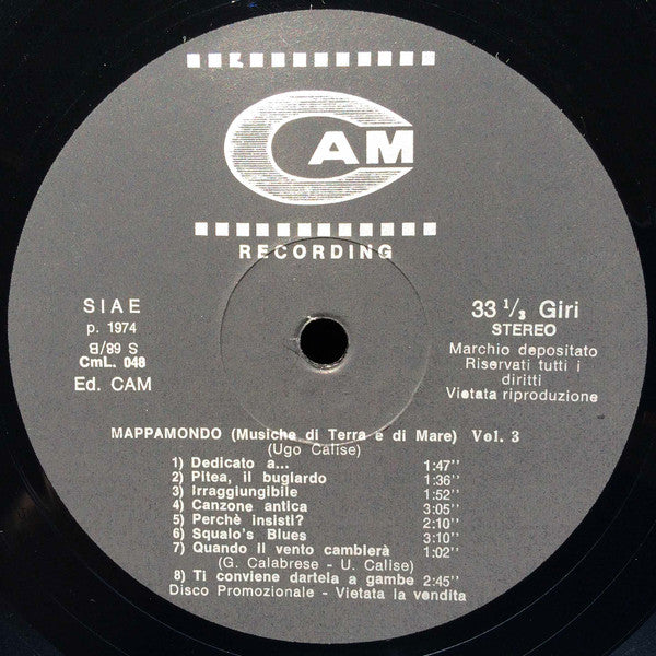 Ugo Calise : Mappamondo (Musiche Di Terra E Di Mare), Vol. 3 (LP)
