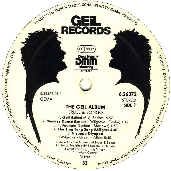 Bruce & Bongo : The Geil Album (LP, Album)