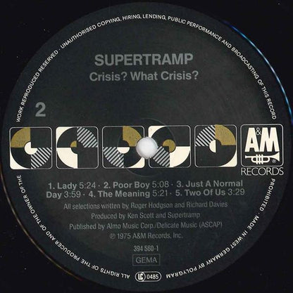 Supertramp : Crisis? What Crisis? (LP, Album, RE)