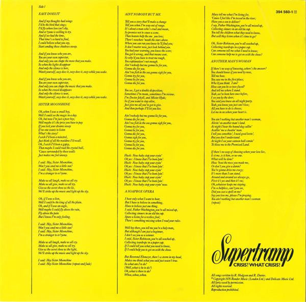 Supertramp : Crisis? What Crisis? (LP, Album, RE)