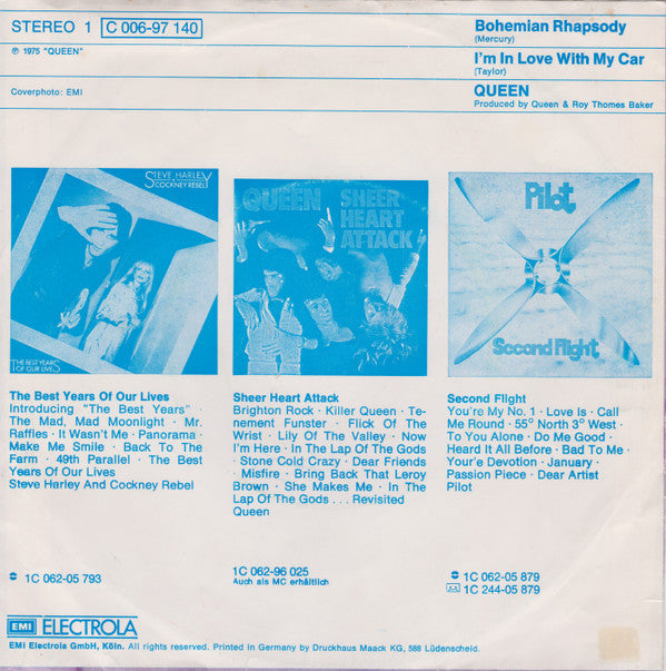 Queen : Bohemian Rhapsody (7", Single, Inj)