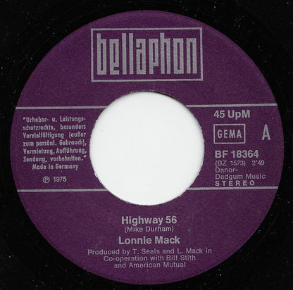 Lonnie Mack : Highway 56 / All We Need Is Love, You And Me (7", Single)