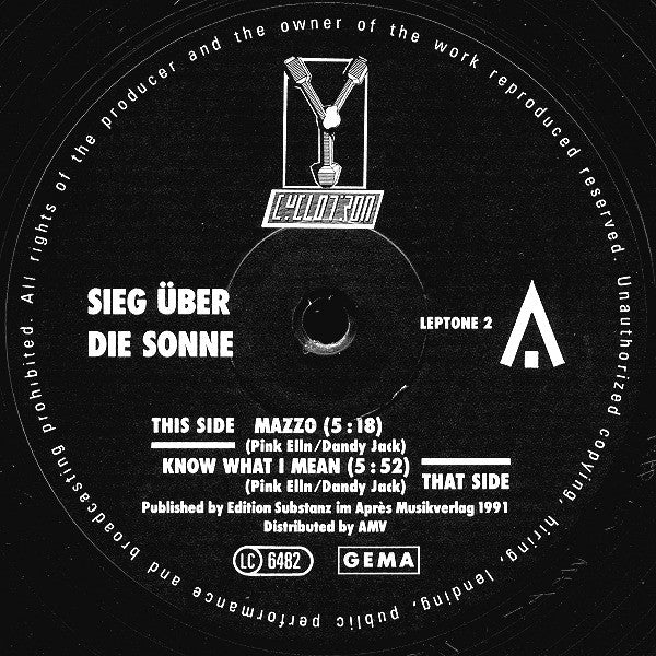 Sieg Über Die Sonne : Mazzo / Know What I Mean (12")