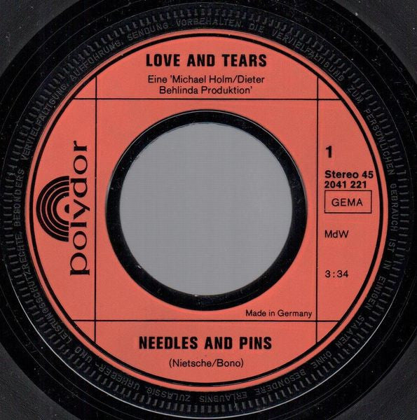 Love And Tears : Needles And Pins (7", Single)
