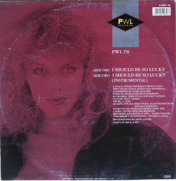 Kylie Minogue : I Should Be So Lucky (12", Maxi)