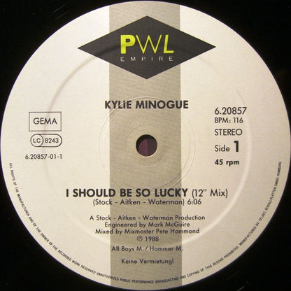 Kylie Minogue : I Should Be So Lucky (12", Maxi)