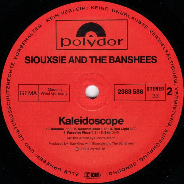Siouxsie And The Banshees* : Kaleidoscope (LP, Album, RE)