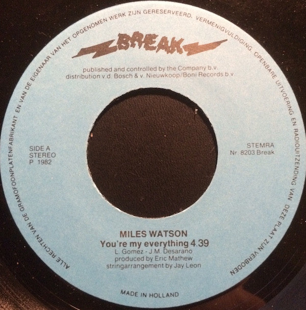 Miles Watson : You're My Everything (7")