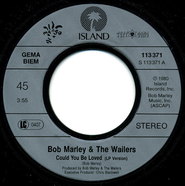Bob Marley & The Wailers : Could You Be Loved (7", Single, RE, RM)