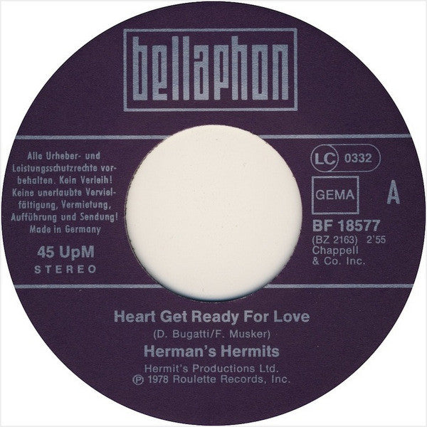 Herman's Hermits : Heart Get Ready For Love (7", Single)