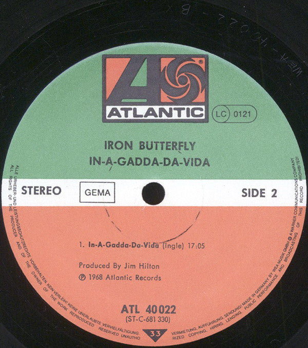 Iron Butterfly : In-A-Gadda-Da-Vida (LP, Album, RE)