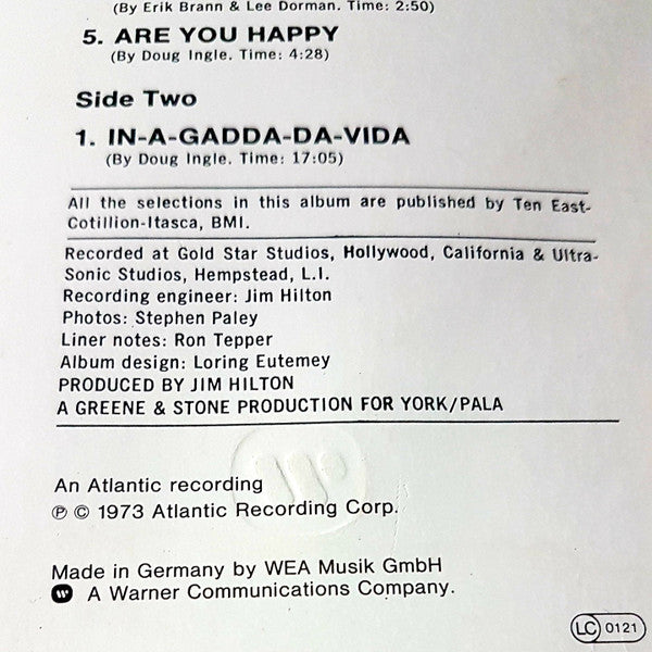 Iron Butterfly : In-A-Gadda-Da-Vida (LP, Album, RE)