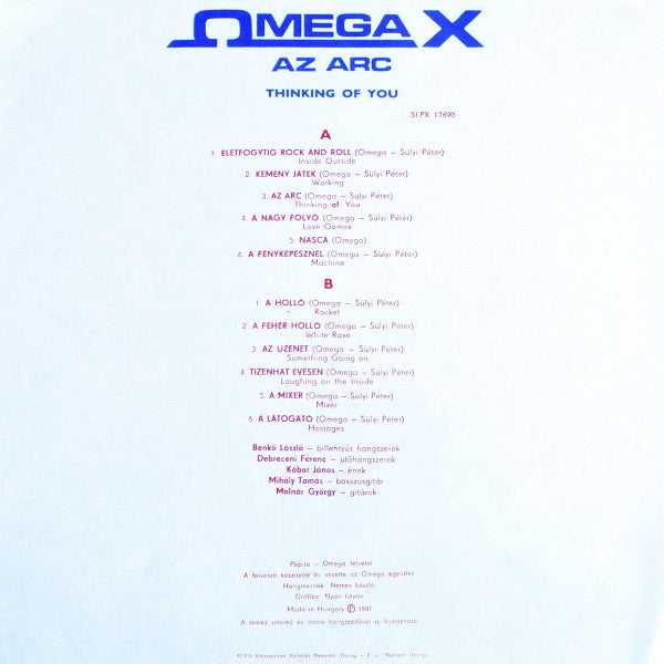 Omega (5) : Az Arc (LP, Album, Eng)