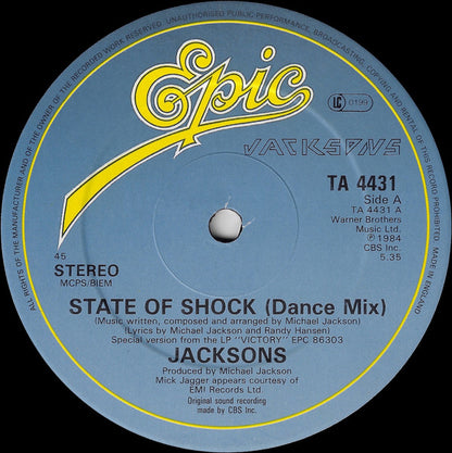 Jacksons* : State Of Shock (12")